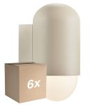 Fordelspakke 6x Nordlux Heka Vægbelysning Aluminium Sanded |IP54 - Egnet til E27